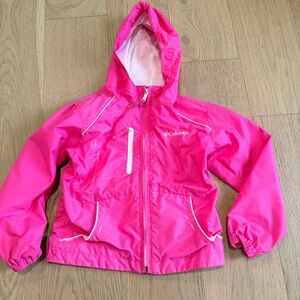 Columbia Hot Pink Girls' Hooded Jacket with White Logo
